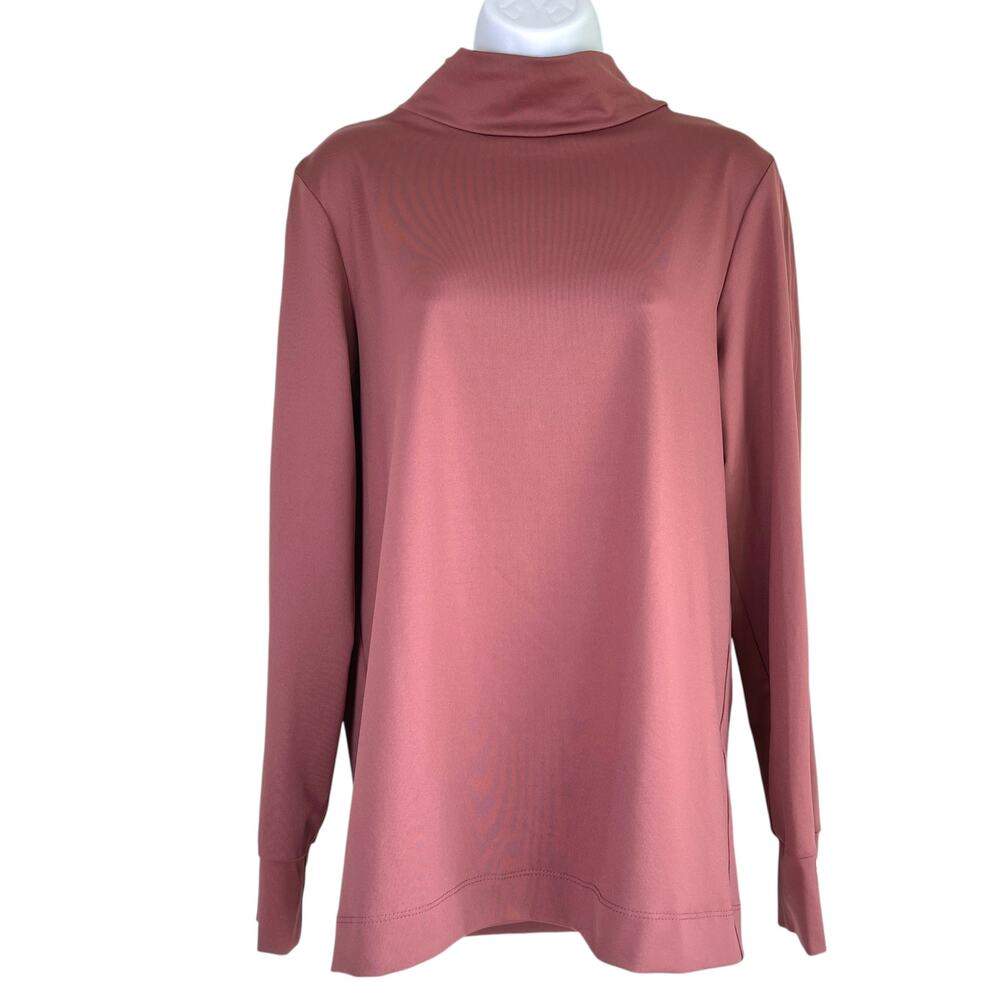 Two Bits Equestrian Womens The Mockneck Top Rose Size‎ XL Riding Jumping